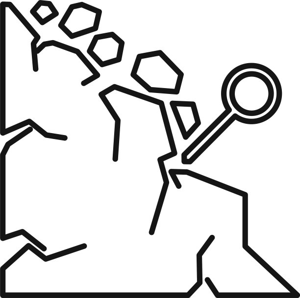 地震滑坡图标轮廓样式图片下载