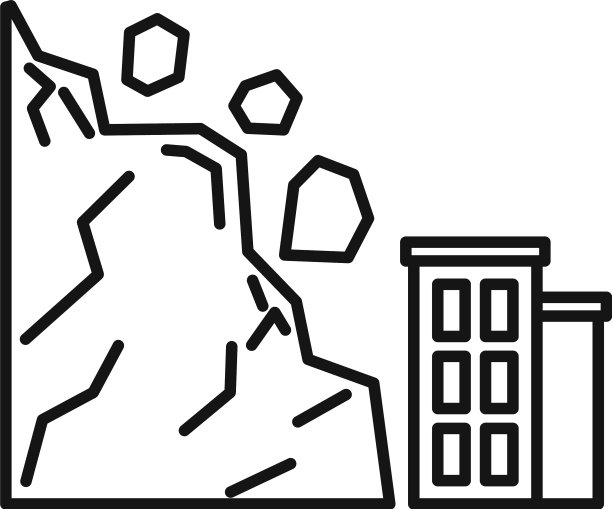 滑坡元素图标轮廓样式图片下载