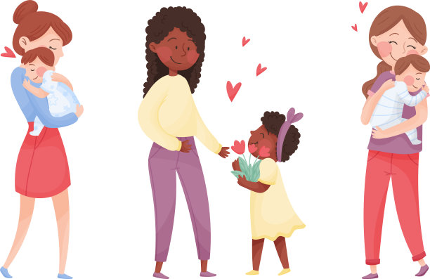 快乐的母亲抱着孩子图片下载