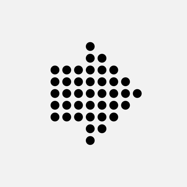 点箭头图标半色调效果孤立图形图片下载