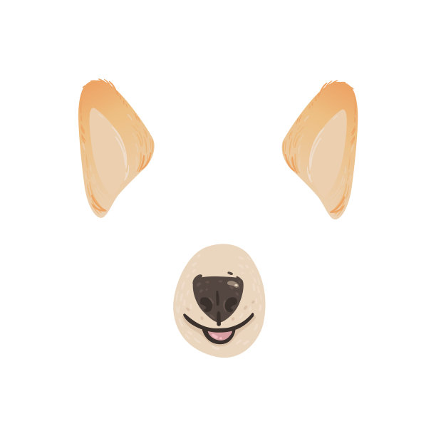 搞笑自拍卡通柯基狗面具滤镜图片下载