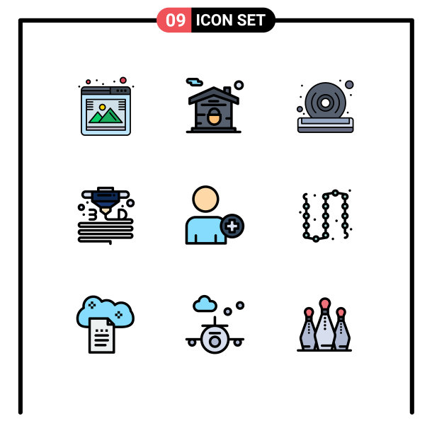 在网格上设置9填充线的平面颜色图片下载