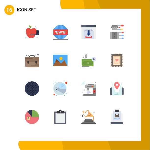 现代集16平色象形文字为一体图片下载