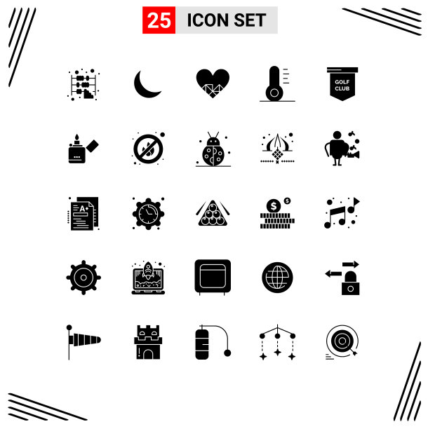 25固体字形概念的网站移动和图片下载