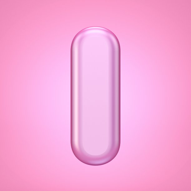 粉色字体字母I 3D图片下载