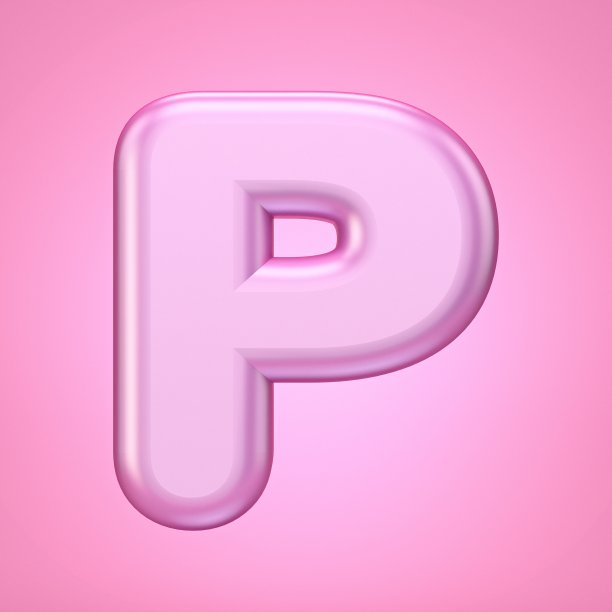 粉色字体字母P 3D图片下载