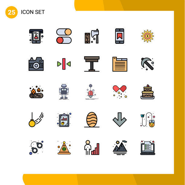 可编辑线包25简单填充线平图片下载