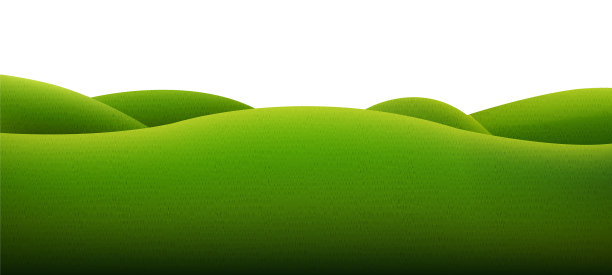 绿色景观孤立白色背景图片下载