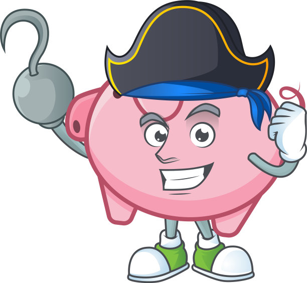 酷一只手带着帽子的海盗储蓄罐图片下载