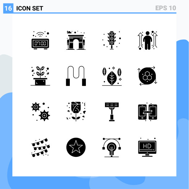 现代集16个立体象形文字和符号等图片下载