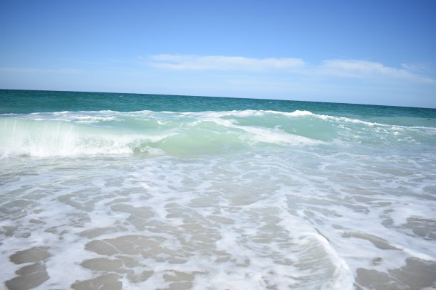 海浪拍打着海滩上的沙子图片下载