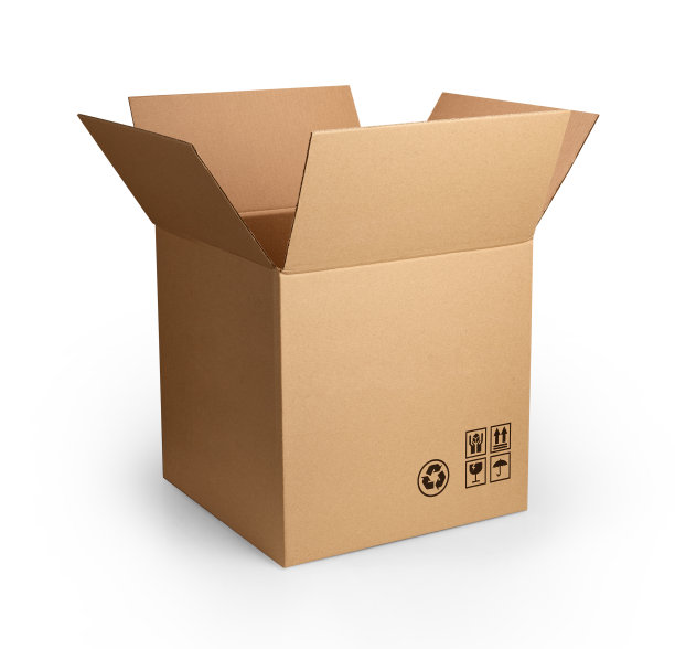 纸板箱孤立在白色背景与剪切路径图片下载