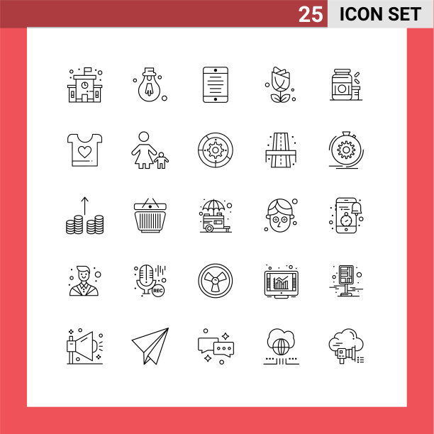 25条主题线和可编辑的运动符号图片下载