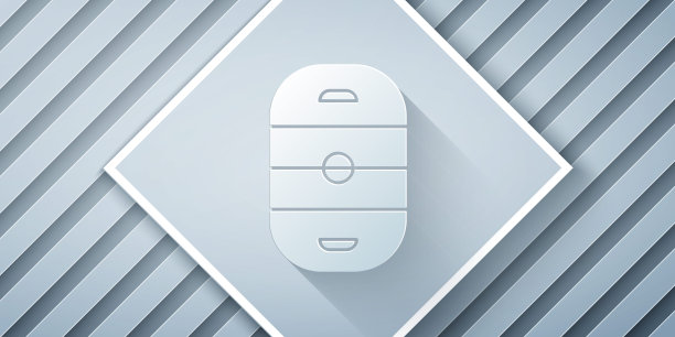 剪纸冰球场图标孤立在灰色背景。曲棍球领域。纸艺术风格。矢量图图片下载