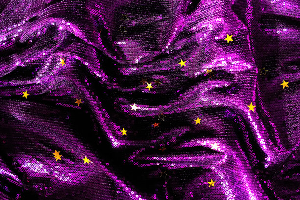 带亮片的紫色布料图片下载