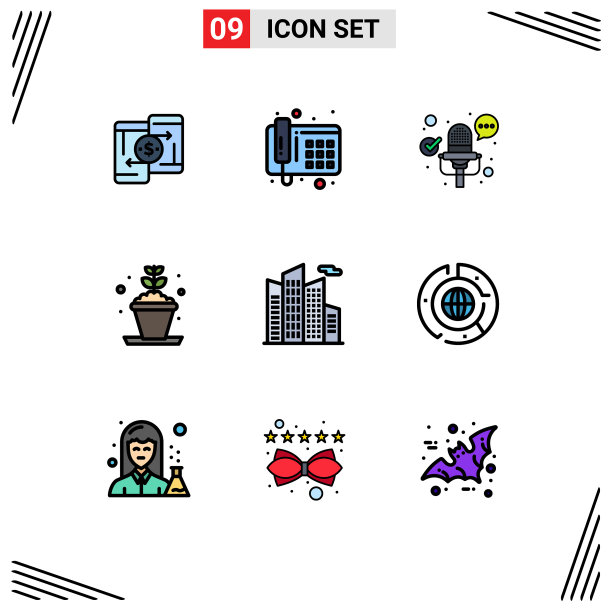 现代集9填充线平色象形文字图片下载