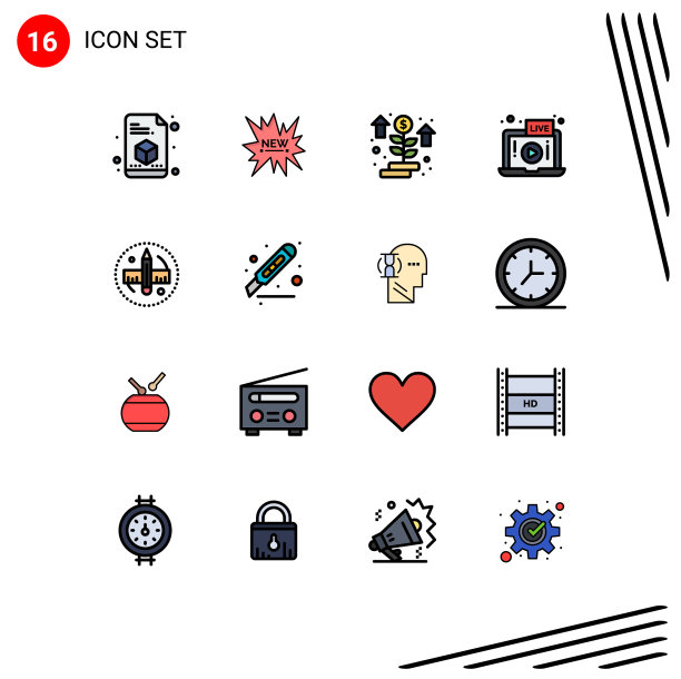 现代集16平色填充线条图片下载