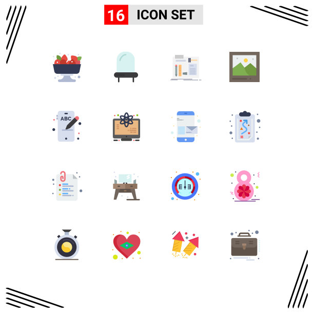 16组现代平面颜色设置教育图片下载