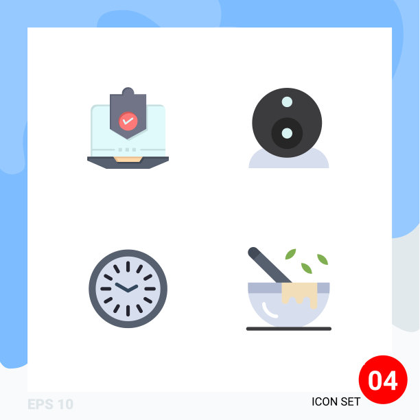 4平面图标概念的网站，移动和应用程序图片下载