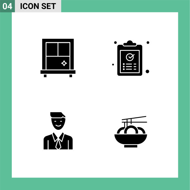 包4个创造性的固体符号窗口人好图片下载