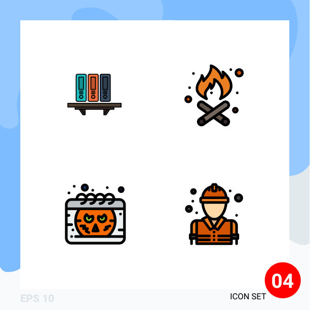 包4个创意填充线平色图片下载