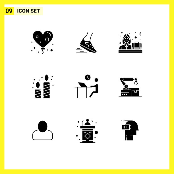 包装9现代固体符号符号和符号图片下载