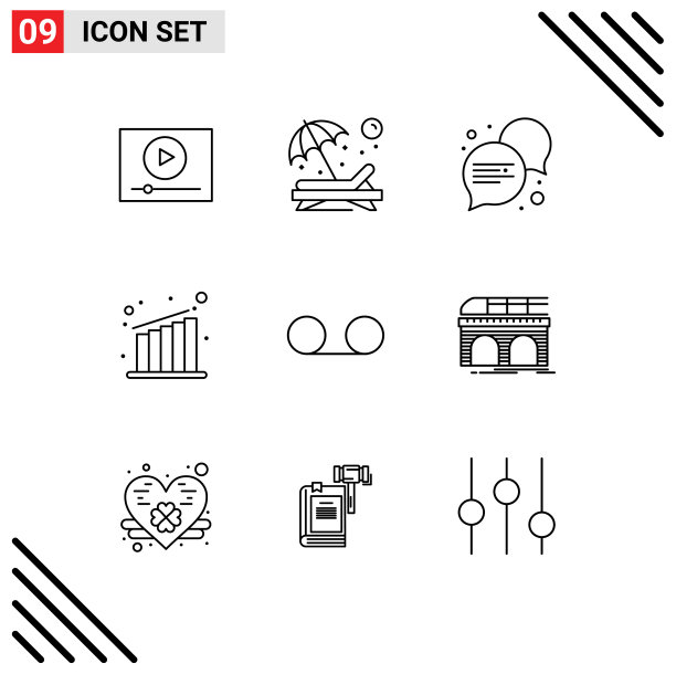 移动界面大纲集9个象形图图片下载