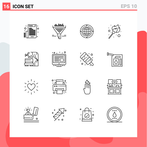 16组现代轮廓设置为木棍火焰图片下载