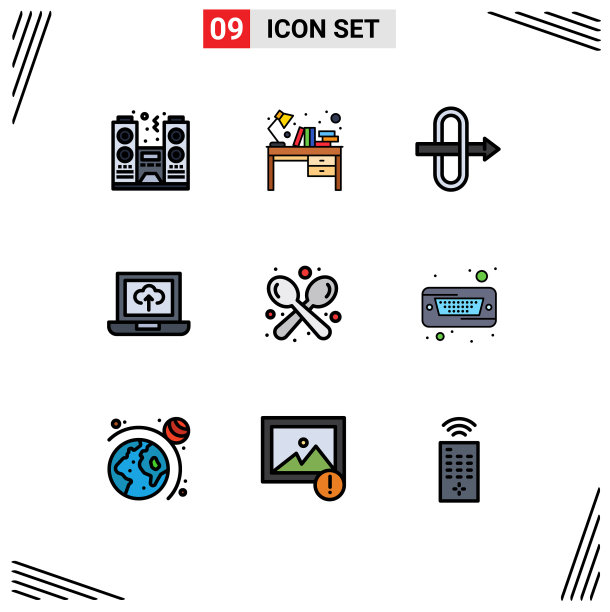 9 .填充线平面颜色的网站概念图片下载