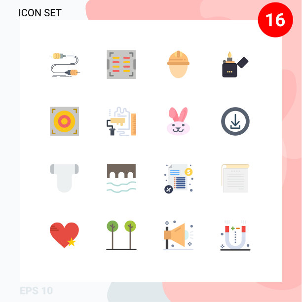 16用户界面平面彩色包装现代标识图片下载