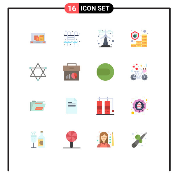 股票图标包16行符号和符号图片下载