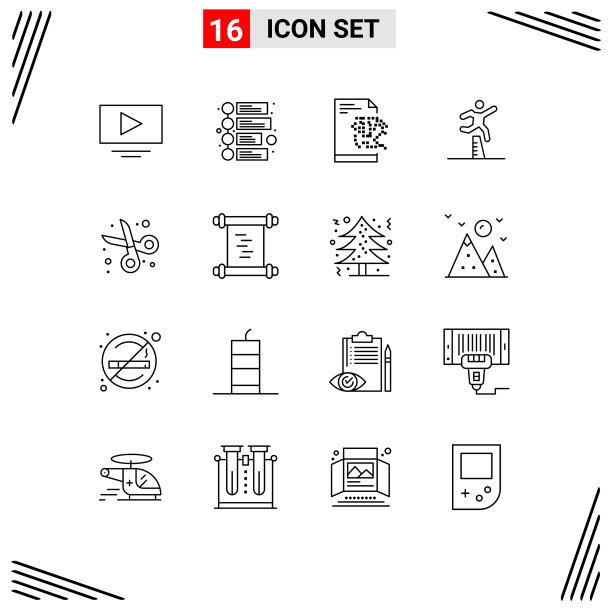 组16现代轮廓设置剪刀剪图片下载