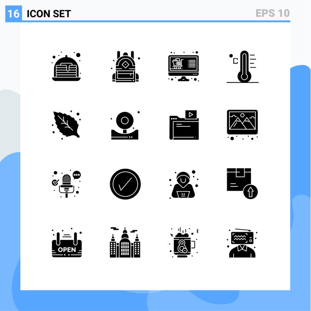将16个实字形、符号和符号分组图片下载