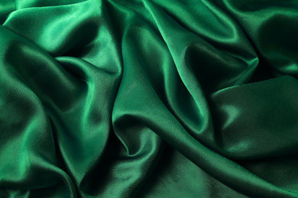 绿色光滑织物的窗帘图片下载