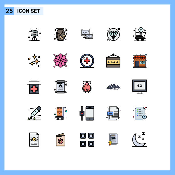 股票图标包25行符号和符号图片下载