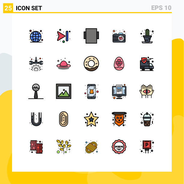 设置25商业填充线平面颜色包图片下载