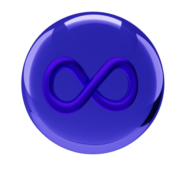 无限符号或符号玻璃球，3d渲染图片下载