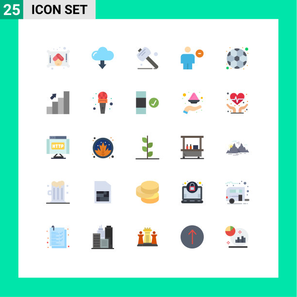 包25个创意平色足球图片下载