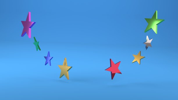 色彩缤纷的圣诞贺卡背景与星星图片下载