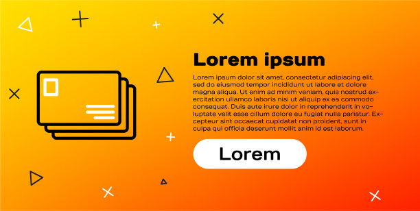 线信封图标隔离在黄色背景上图片下载