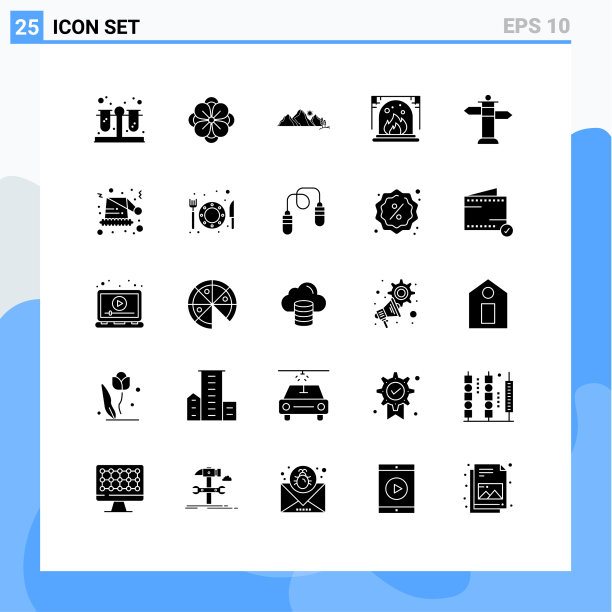 设置25个现代UI图标符号标志图片下载