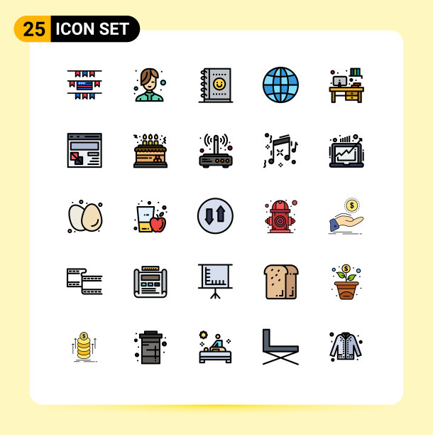 25填充线平面颜色的网站概念图片下载