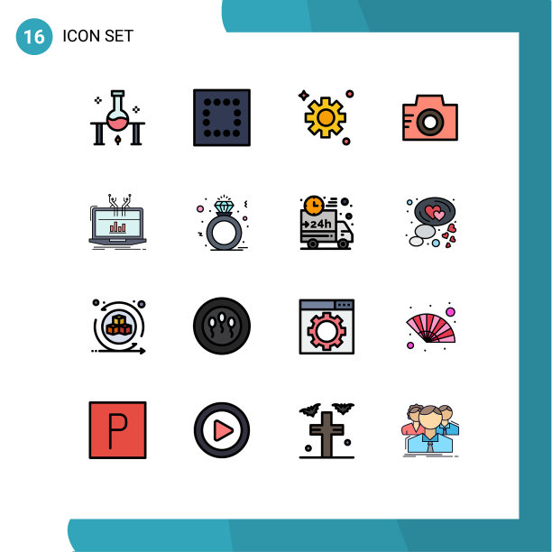 现代集16平色填充线条图片下载