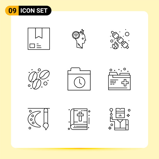 9主题大纲和可编辑符号食物图片下载