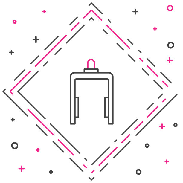 线金属探测器在机场图标隔离图片下载