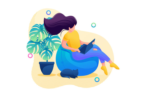 那女孩坐在家里用笔记本电脑看电影图片下载