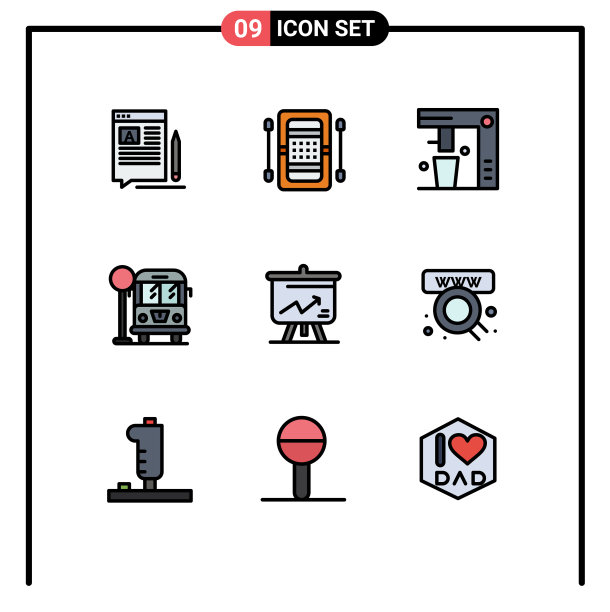 设置9填充线平面颜色的网格上的公共汽车图片下载