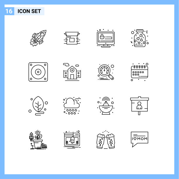 为爱的心设置16个商业大纲包图片下载