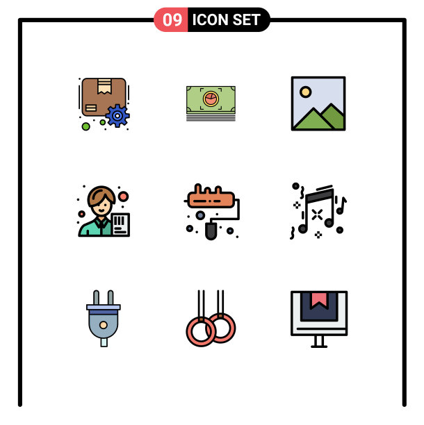 9 .填充线平面颜色的网站概念图片下载