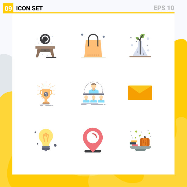 为商业奖励设置9个平面颜色的网格图片下载